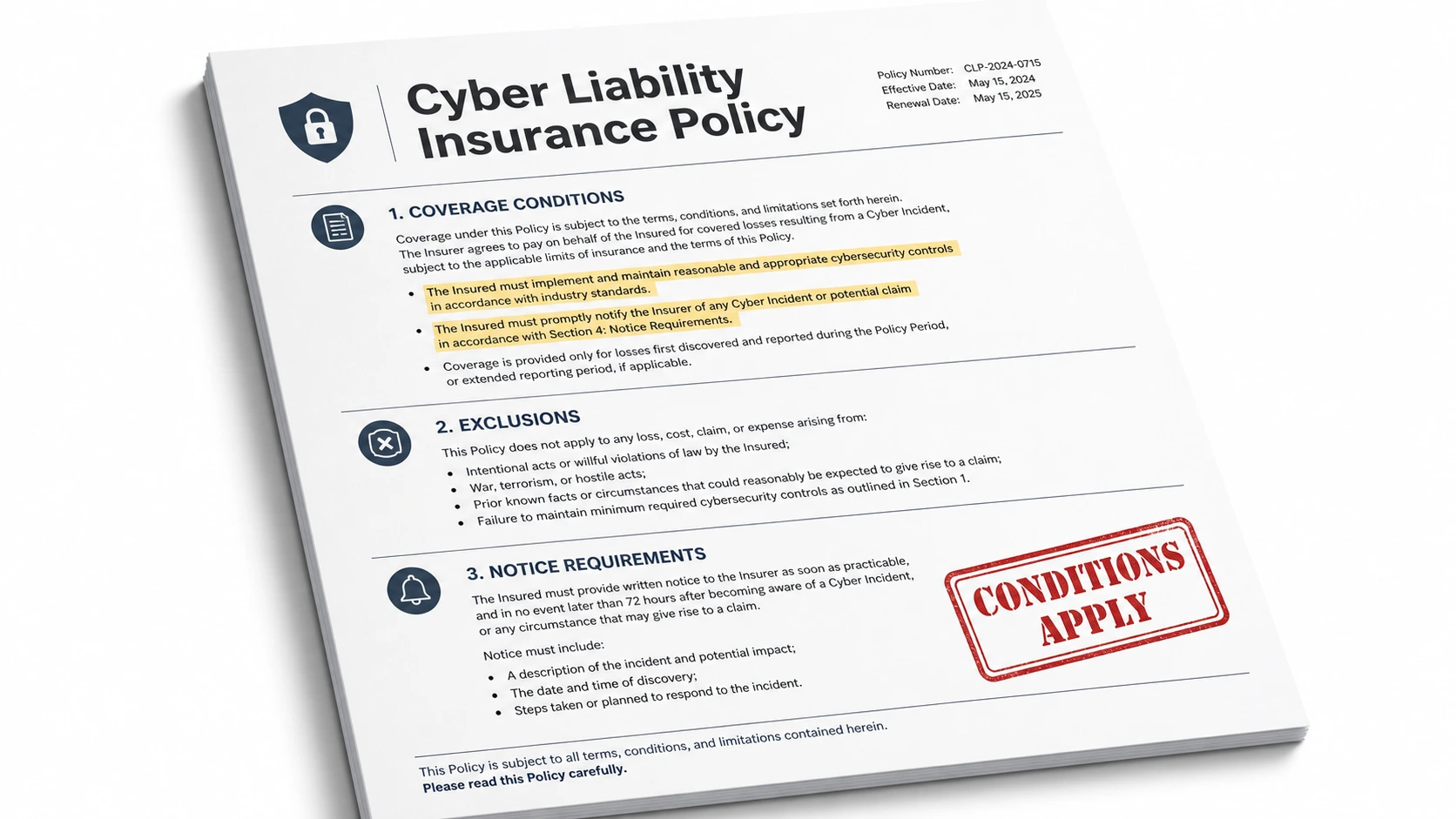 Example of insurance document