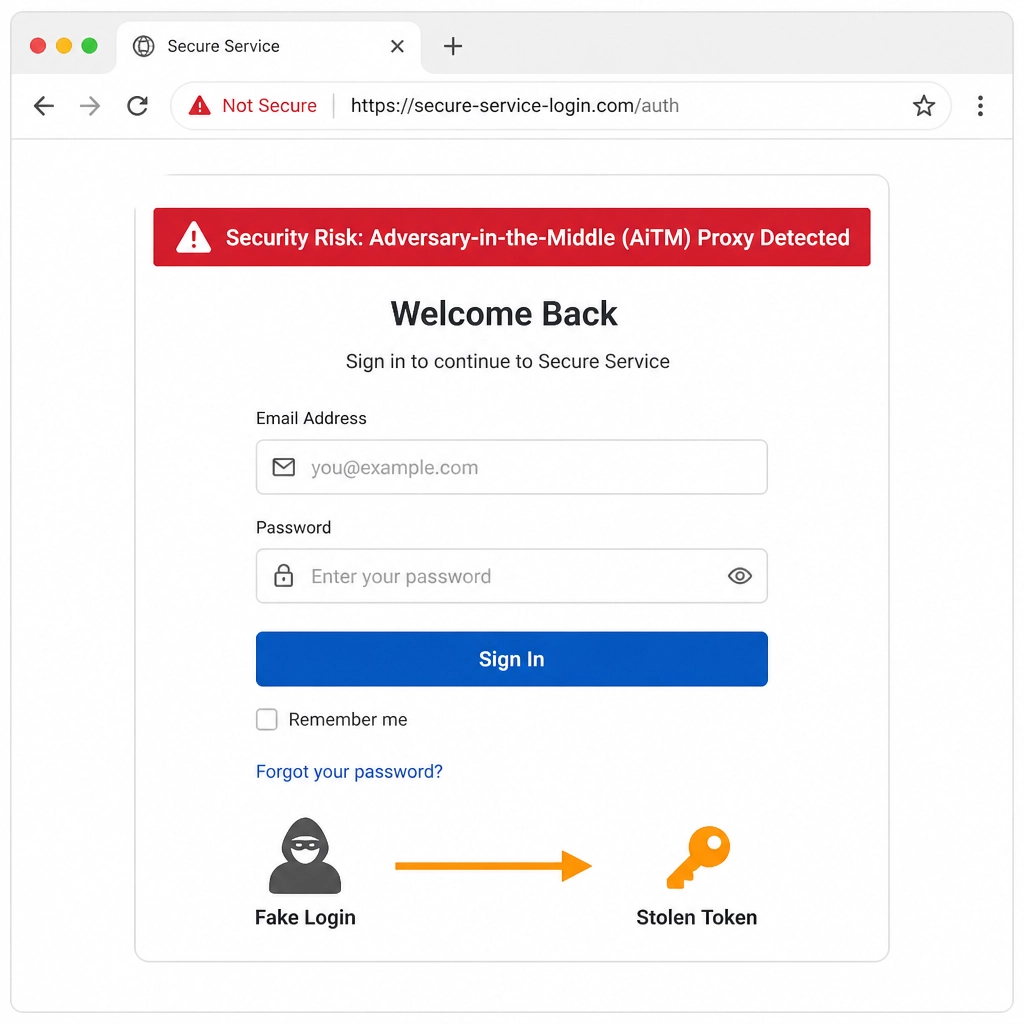 Example of MFA AITM attack