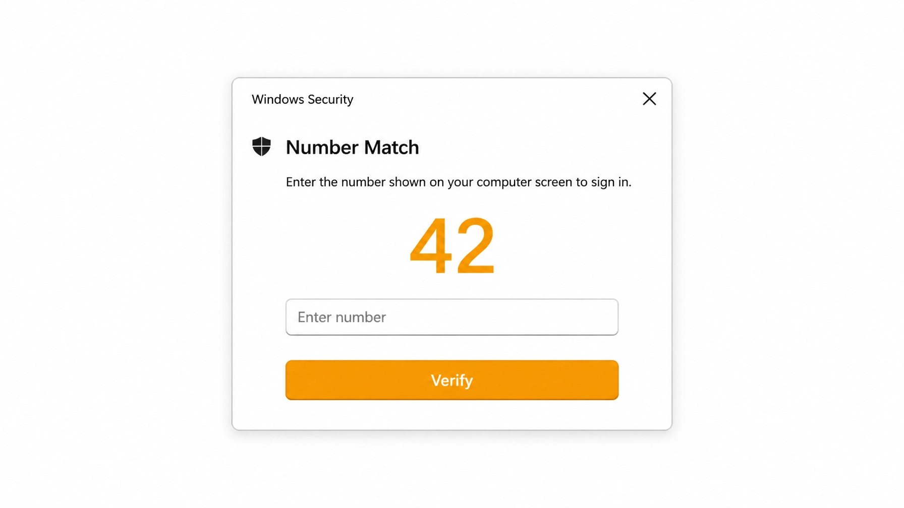 Example of MFA number matching