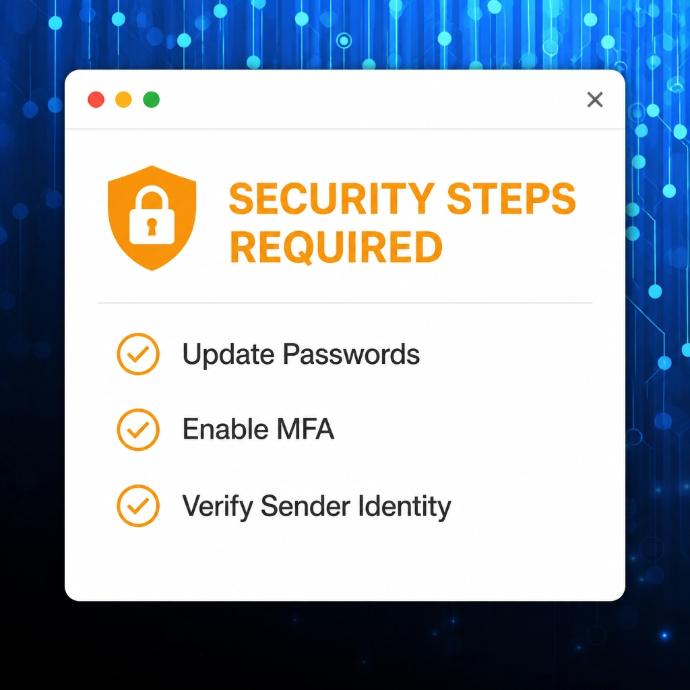 Example of steps after an account comprominse