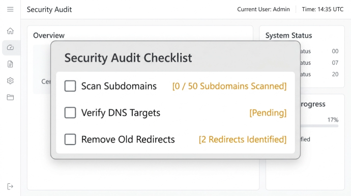 In-progress scan of a domain looking for issues