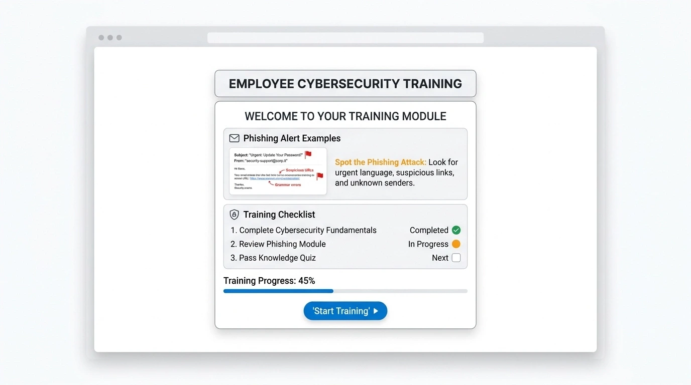 Training progress of an employee