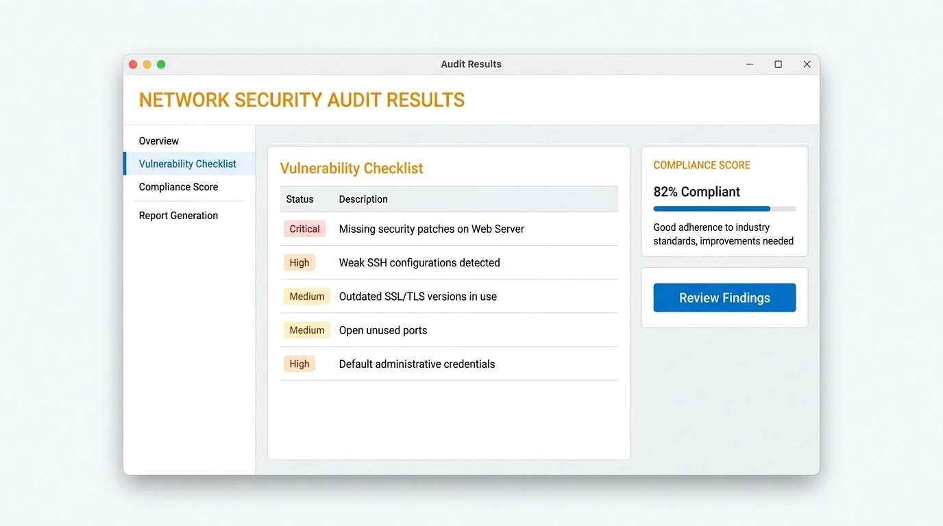 Results of a network security audit