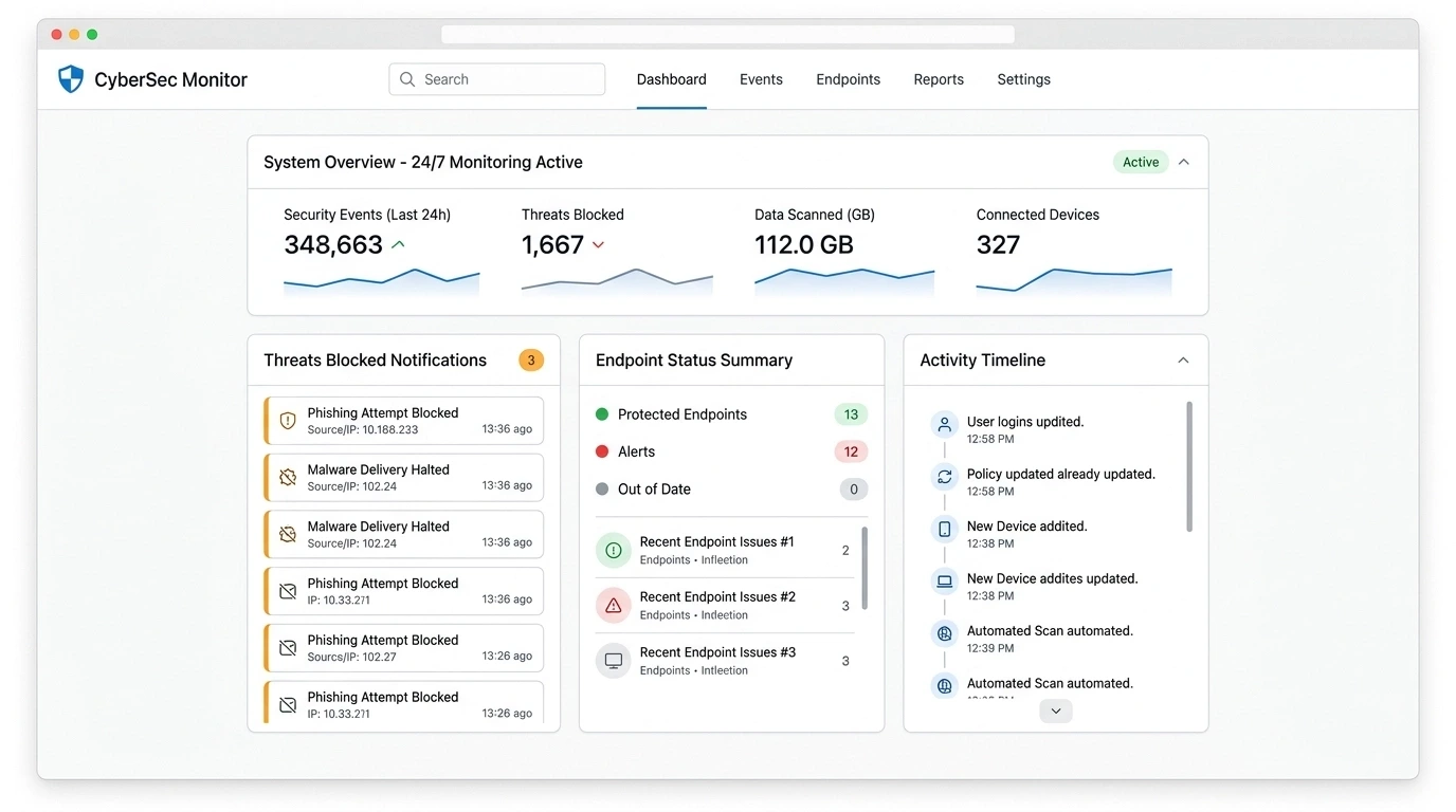Security Operations Center dashboard