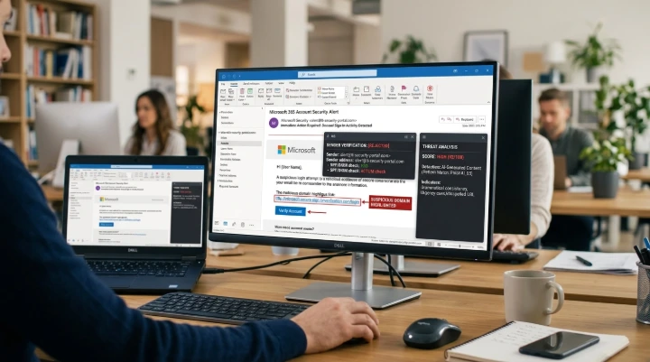 AI-generated phishing email example targeting a small business