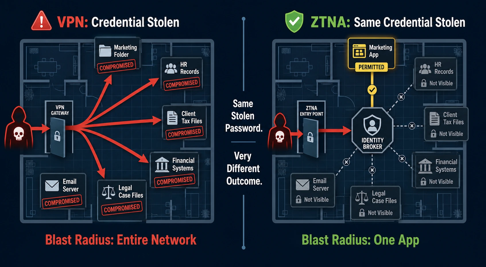 The blast radius of VPN versus ZTNA is startingly different